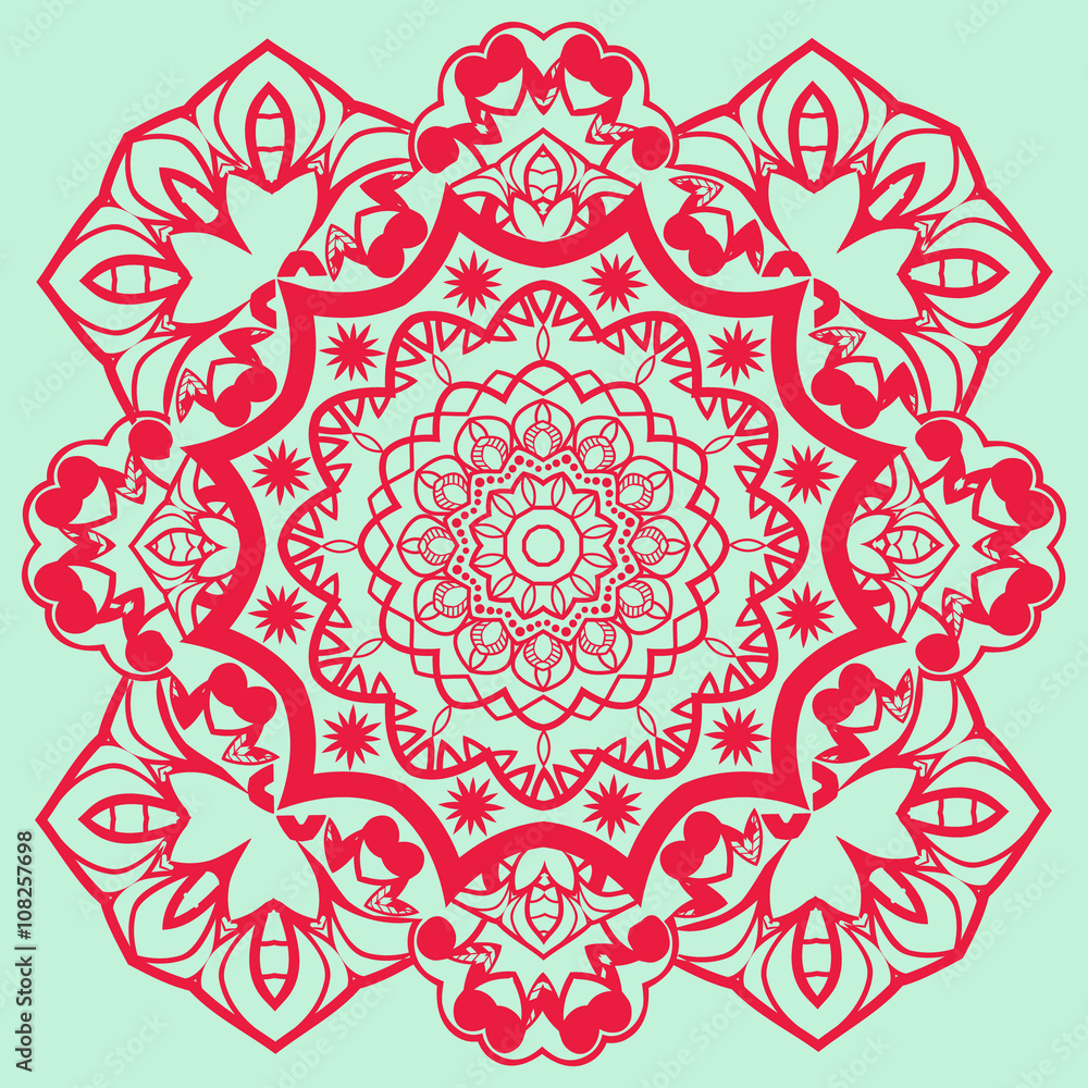 Vector mandala for coloring page.