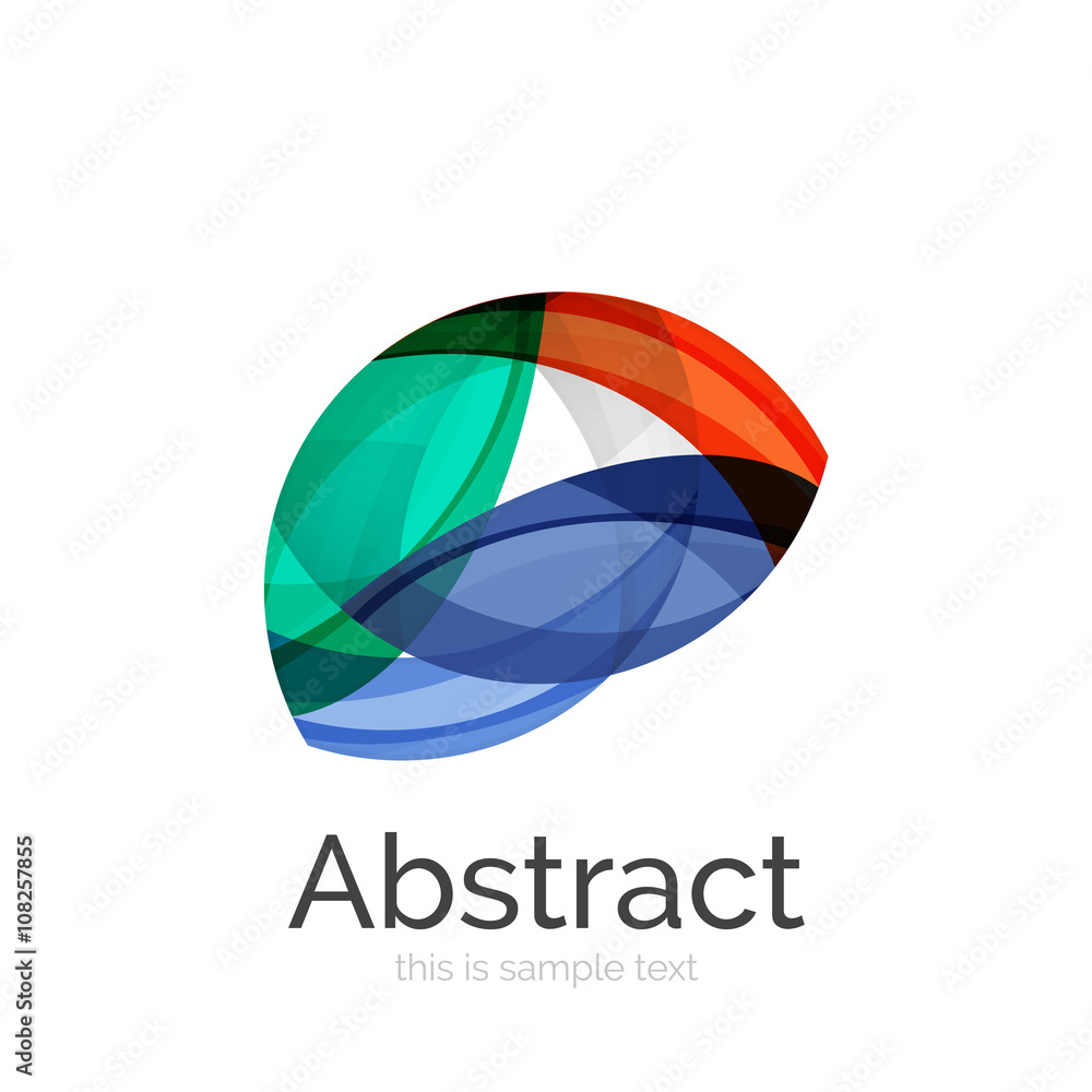 Circle logo. Transparent overlapping swirl shapes. Modern clean business icon Circle logo. Transparent overlapping swirl shapes. Modern clean business icon