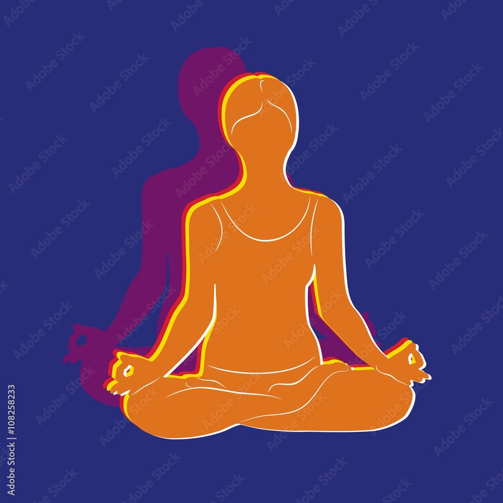 silhouette of a woman meditating