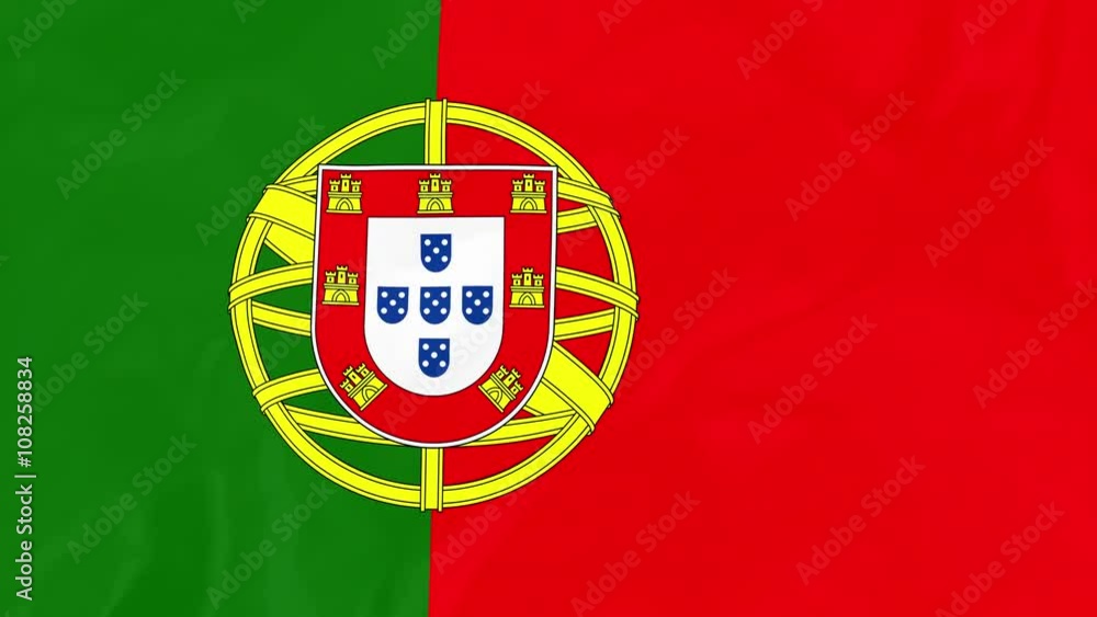 Portuguese Flag - 4K Seamless Loop Animation of Waving Flag of Portugal