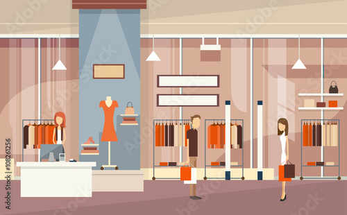 Couple With Shopping Bags Luxury Fashion Shop