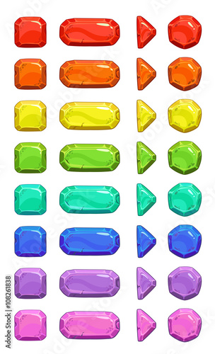 Funny cartoon colorful vector buttons
