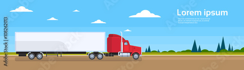 Truck Trailer Road Cargo Shipping Freight Transportation