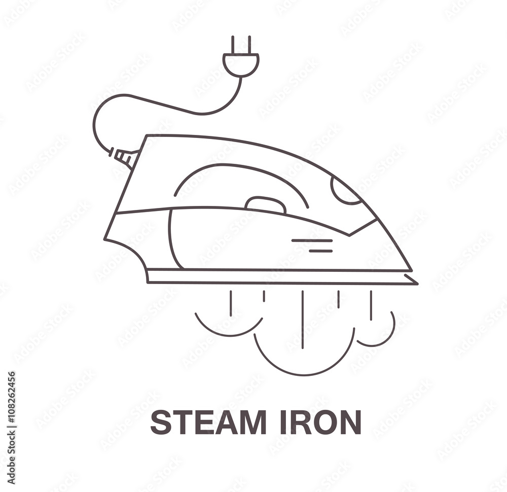 Simple icon iron with steam, vector illustration Simple icon iron with steam, vector illustration