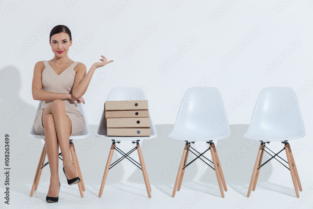 Fototapeta premium Elegant businesswoman is waiting for job interview