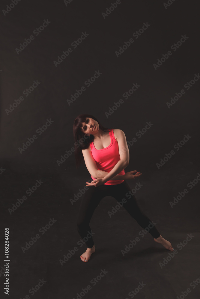 Portrait Of Young Beautiful Woman Dancing