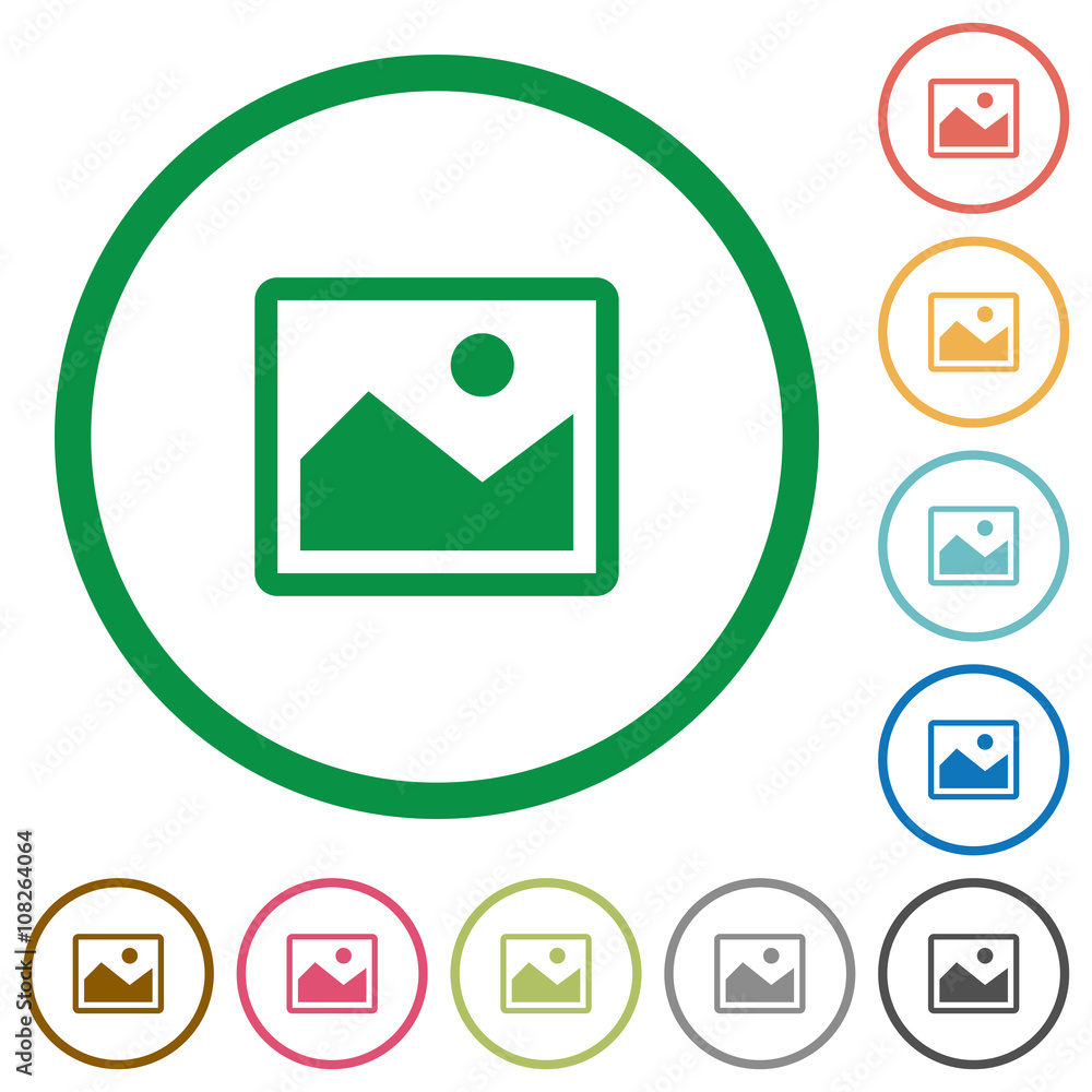 Image outlined flat icons Image outlined flat icons