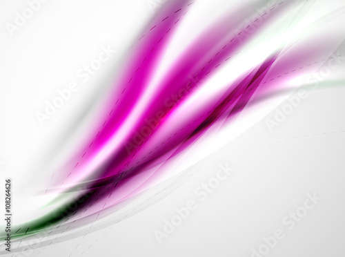 Vector silk white and purple color waves, beauty idea coporate identity template