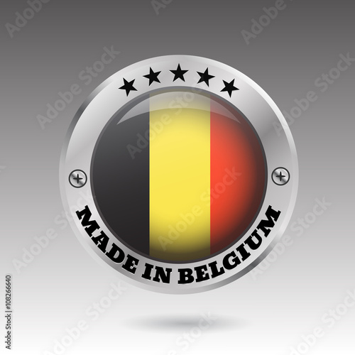 Free Download Made in belgium silver badge and icon with glossy  flag symbol - GFXLoad