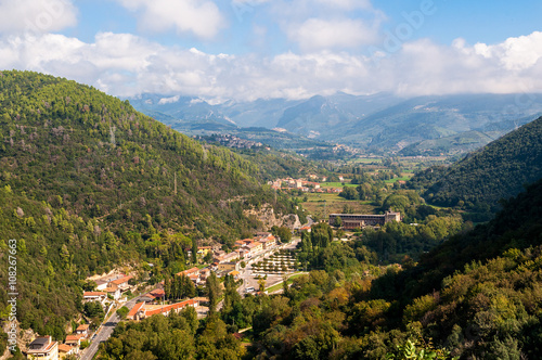 Aerial view of town village near Terni in Umbria, Italy