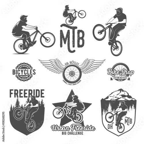 Set of mountain bike badges