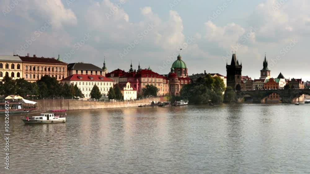 Prague - the old city, Vltava Embankment and Charles Bridge, the Czech Republic