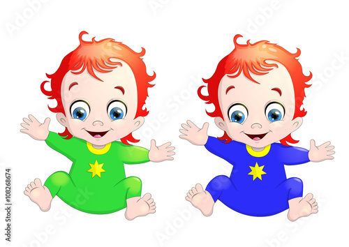 Illustration of very cute children