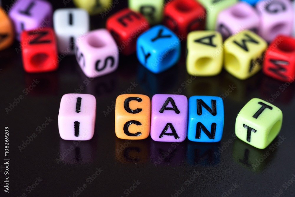 Obraz premium I can self motivation - dropping the letter t of the written wor