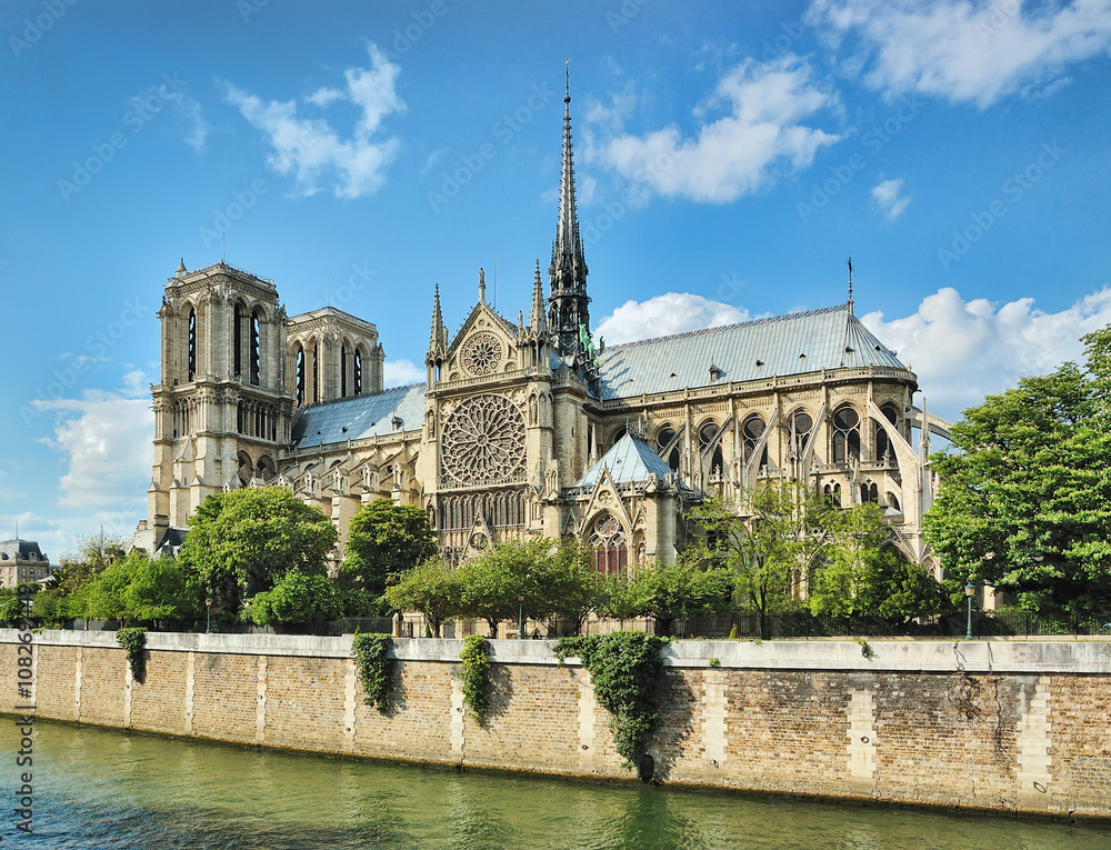 Fototapeta premium Notre-Dame side view, Paris, France