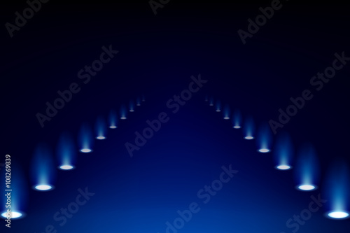 Colorful spotlights background vector illustration.