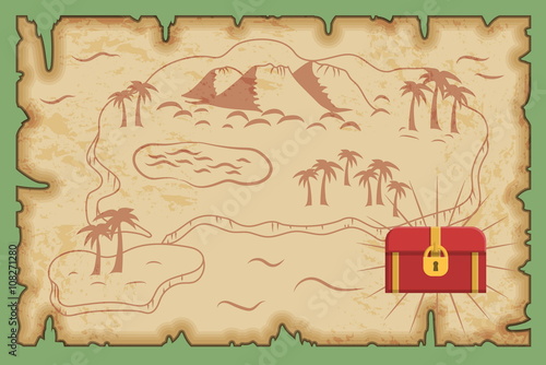 Ancient pirate treasure map pattern