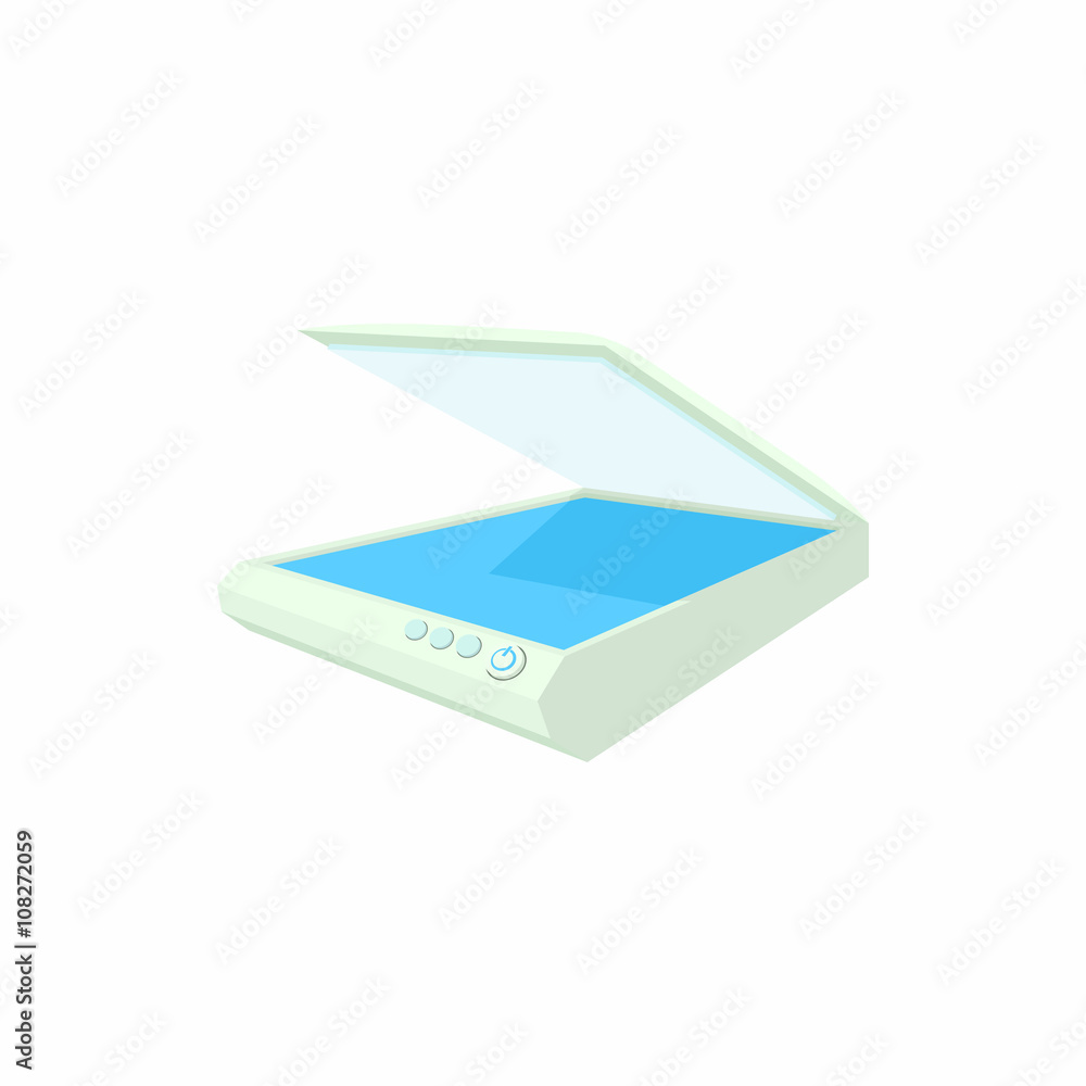 Open scanner icon, cartoon style Open scanner icon, cartoon style