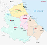 abruzzo administrative map, italy