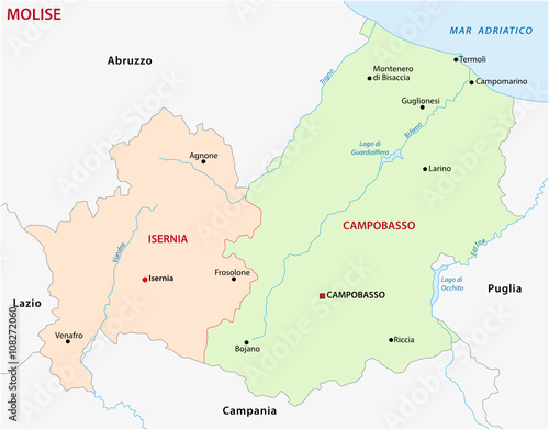 molise administrative map, Italy
