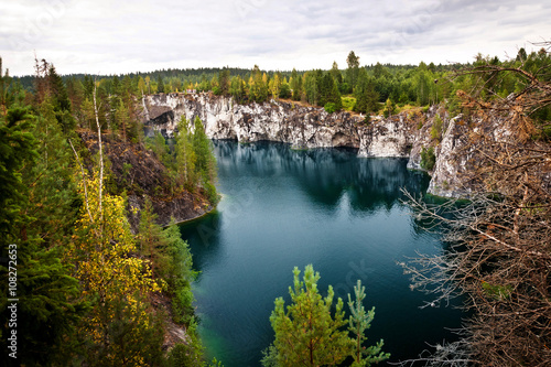 Marble quarry flooded in past in Karelia