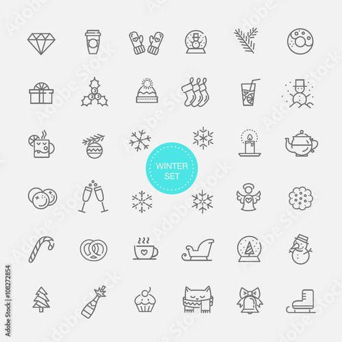 Christmas vector icon set