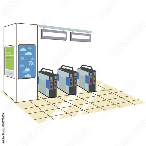 Wallpaper Mural 電車の改札口 Torontodigital.ca