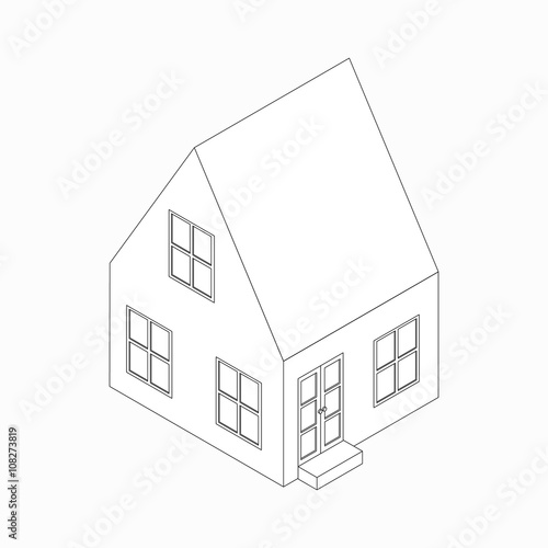 Cottage icon, isometric 3d style