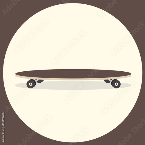Vector illustration of longboard. Isolated Illustration