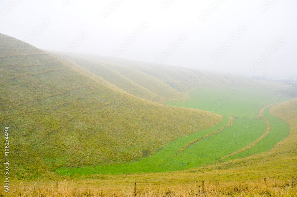 hills in the fog in Oxfordshire, United kingdom hills in the fog in Oxfordshire, United kingdom