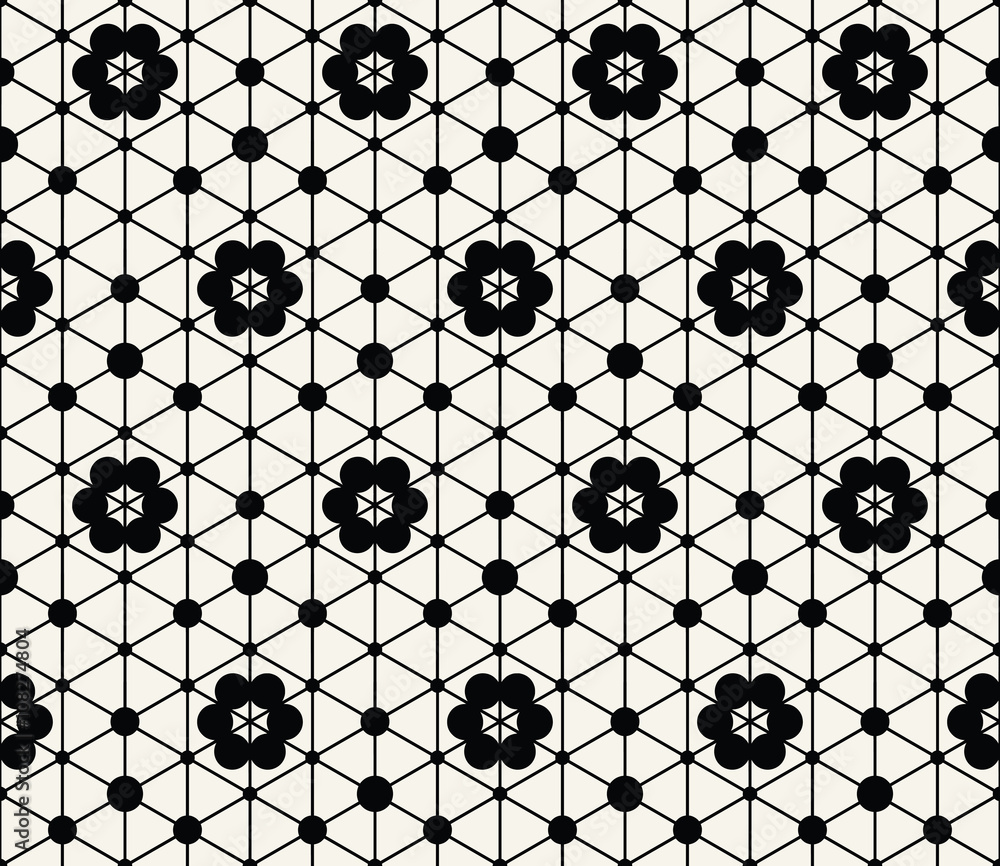 Flower hexagon seamless pattern background vector Stock Vector | Adobe