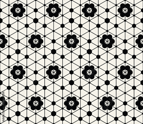 Flower hexagon seamless pattern background vector