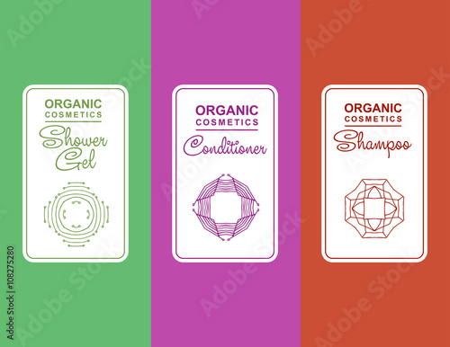 Fototapeta Naklejka Na Ścianę i Meble -   label for organic cosmetics, shampoo