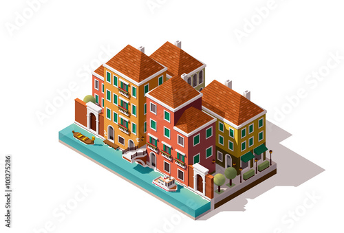 Vector isometric Venice street