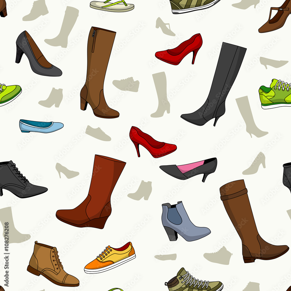Seamless pattern with women shoes Seamless pattern with women shoes