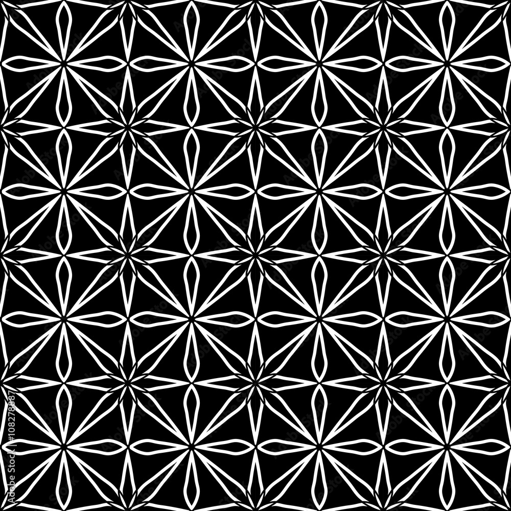 Vector modern seamless geometry pattern square floral, black and white abstract geometric background, subtle pillow print, monochrome retro texture, hipster fashion design Vector modern seamless geometry pattern square floral, black and white abstract geometric background, subtle pillow print, monochrome retro texture, hipster fashion design