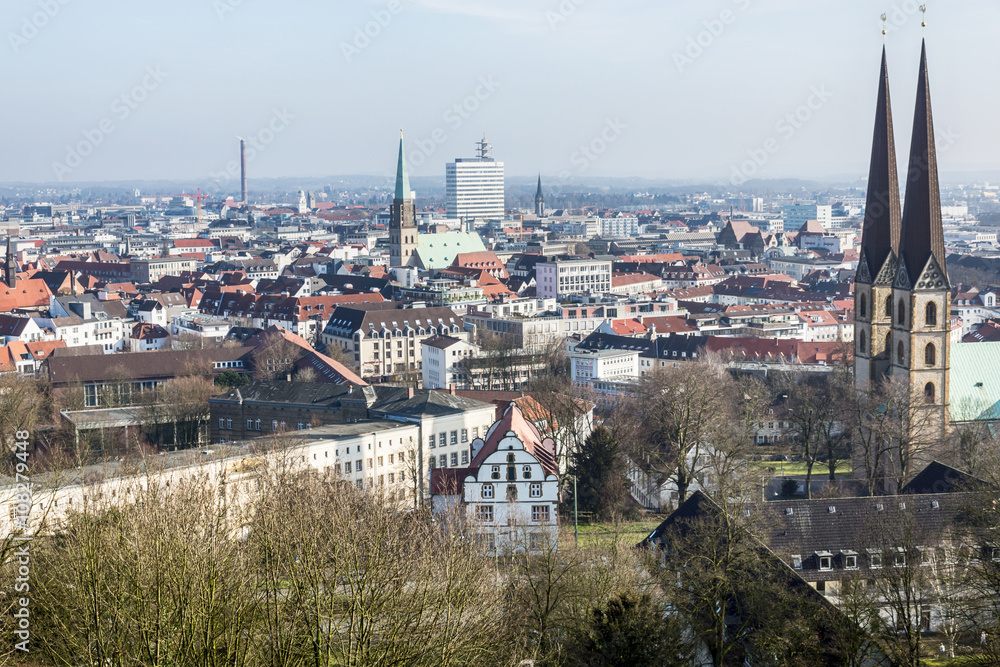 Blick von der Sparrenburg auf Bielefeld, Nordrhein-Westfalen