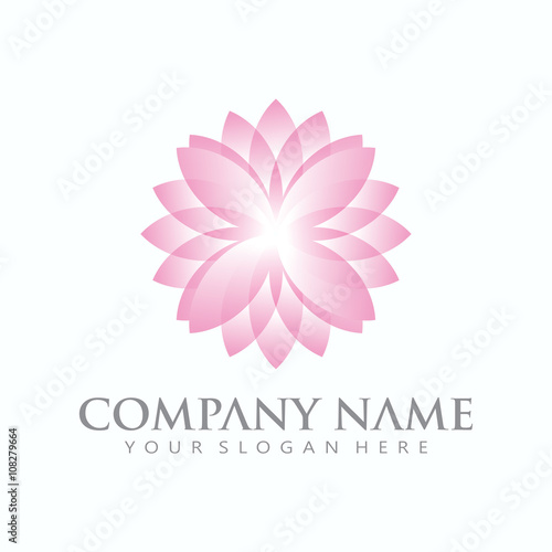 Beautiful abstract flower logo sign