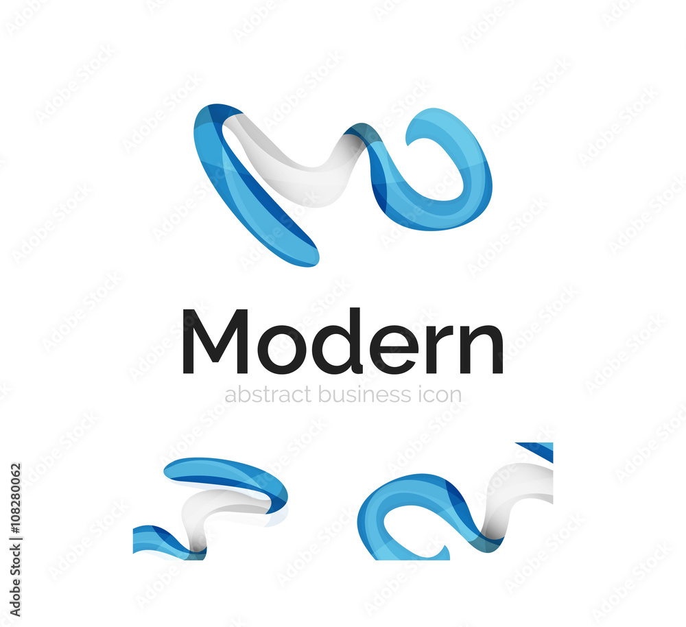 Vector abstract ribbon logo with business card identity design Vector abstract ribbon logo with business card identity design