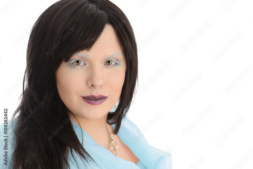 isolated woman with white eyelashes and brows isolated woman with white eyelashes and brows