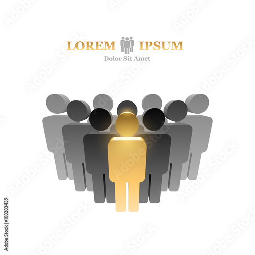 People icons with leader