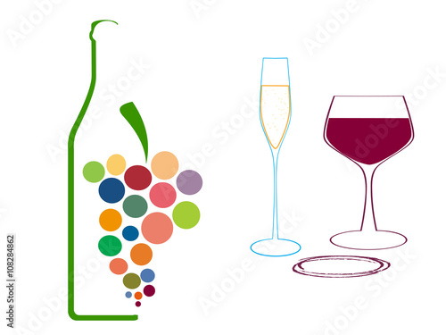 glasses of wine glasses and grapes