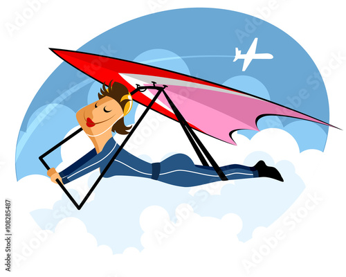 Girl on hang-glider