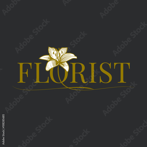 Flower shop vector logo