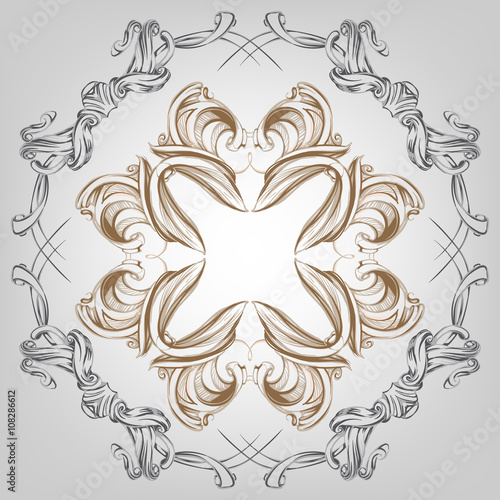 decorative elements in vintage style for decoration layout, fram