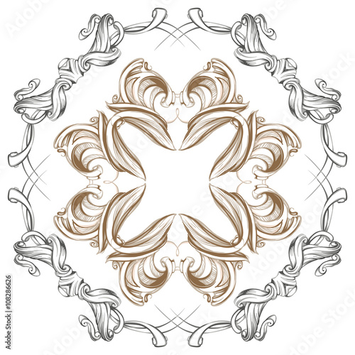 decorative elements in vintage style for decoration layout, fram