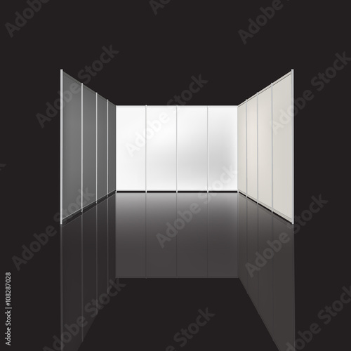 Trade exhibition stand, Exhibition Stand round, 3D rendering 