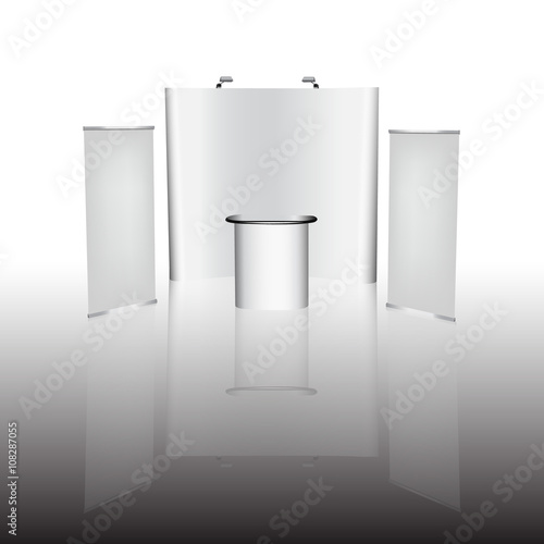 Trade exhibition stand, Exhibition Stand round, 3D rendering vis