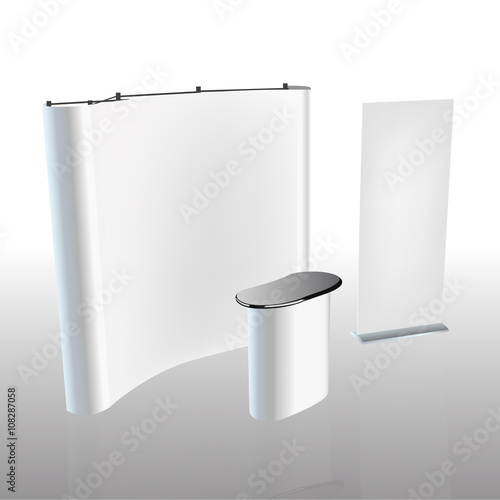 Trade exhibition stand, Exhibition Stand round, 3D rendering vis