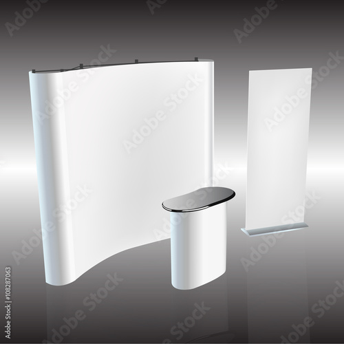 Trade exhibition stand, Exhibition Stand round, 3D rendering vis